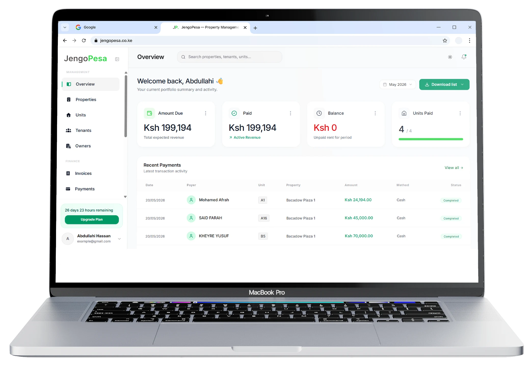 JengoPesa property management platform